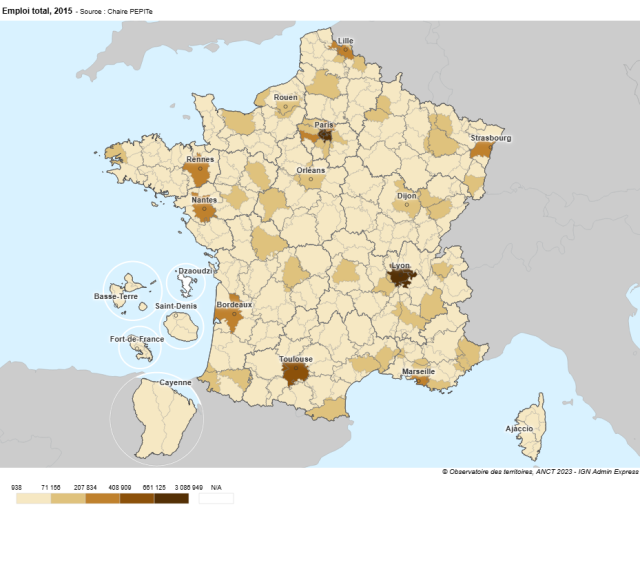 Emploi total, 2015
