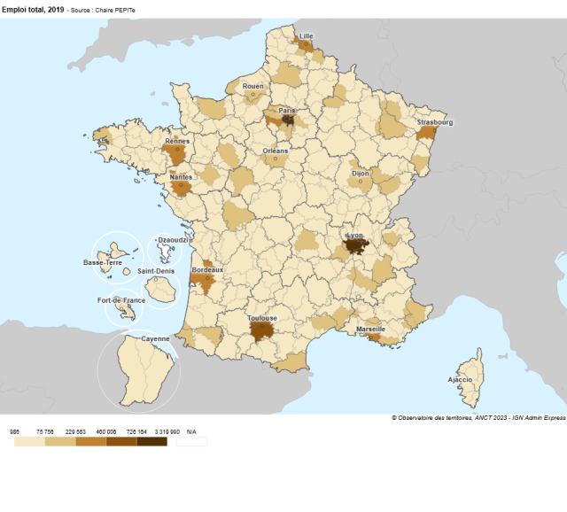 Emploi total, 2019