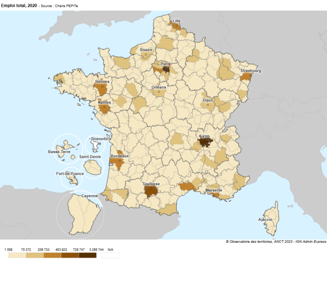 Emploi total, 2020